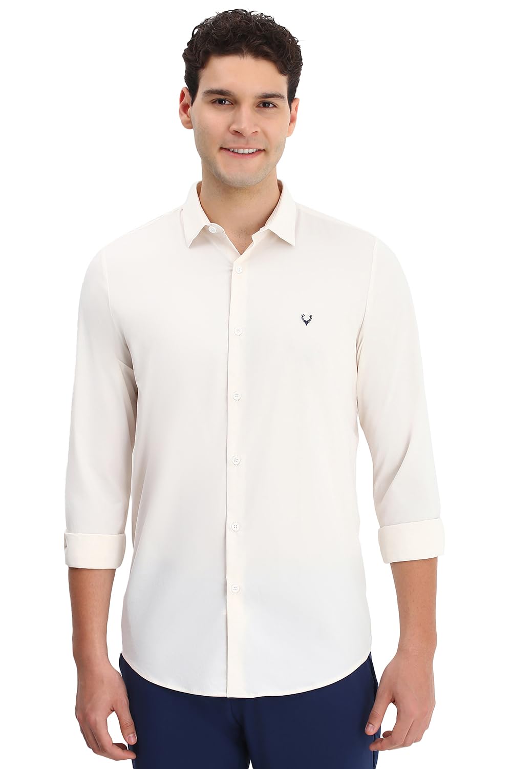 Allen Solly Men's Slim Fit Solid Full Sleeves Casual Shirts