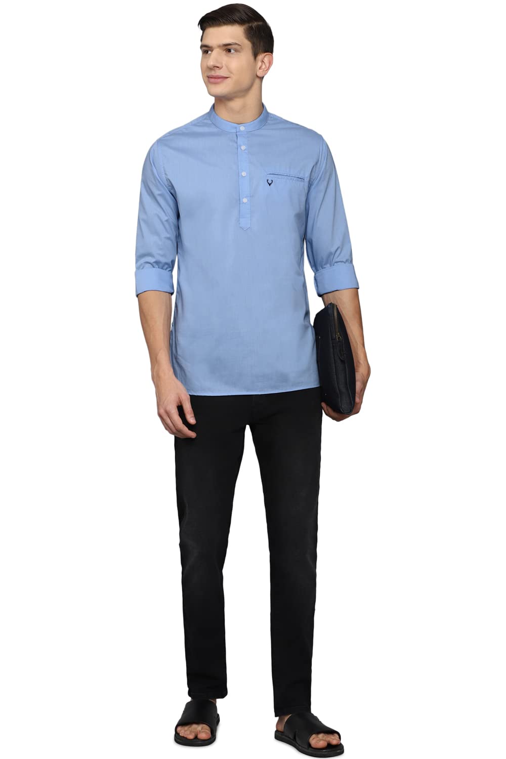 Allen Solly Men's Cotton Blend Solid Regular Kurta