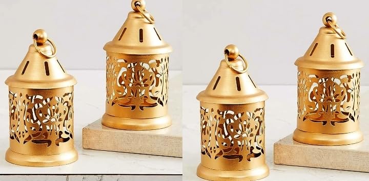 Decor Gallery Metal Lanterns for Home, Wedding, Party, Eid, Diwali, New Year, Birthday, Anniversary, Housewarming Gift Pack of 4