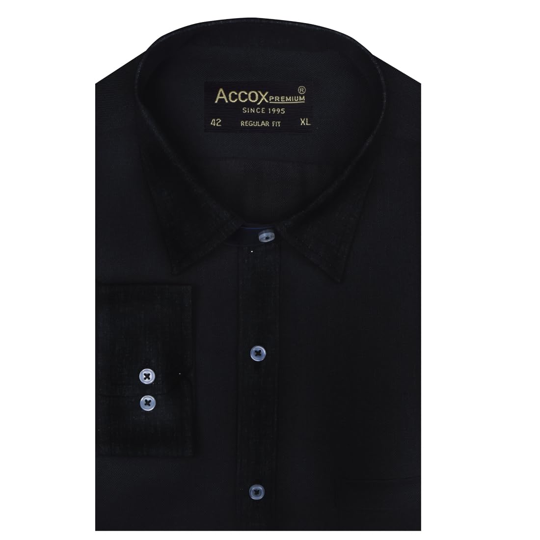 ACCOX Men's Breathable Cotton Linen Full Long Sleeves Plain Regular Fit Formal Shirt for Men (GCR375)