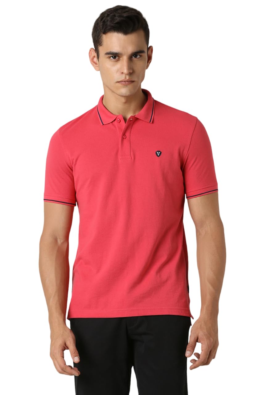 Van Heusen Men's Solid Polo Regular Fit T-Shirt-1