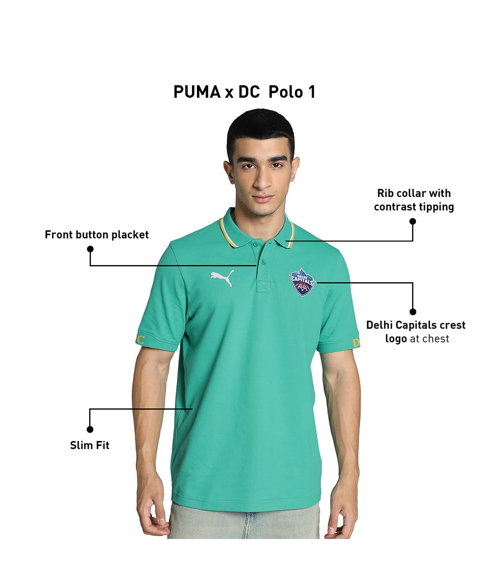 Puma Mens Ipl Delhi Capitals Slim Fit Polo T-Shirt
