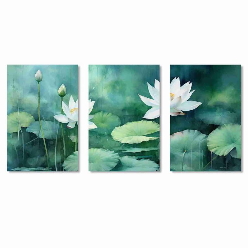 SAF paintings Set Of 3 Wooden Framed Canvas Painting|| Abstract Floral Theme Canvas Wall Art Painting for Home Décor And Office||For Bedroom,Living Room Home wall and Office Interior CR-228