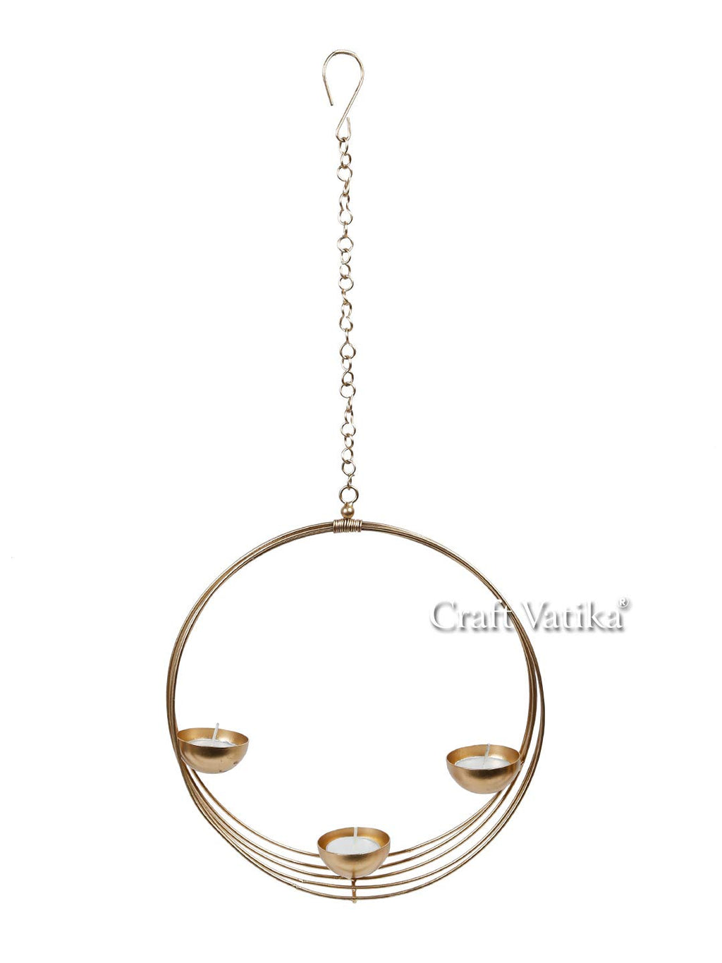 CraftVatika Wall Hanging Candle Holder for Home Decoration Tealight Candle Holder Stand Metal Wall Hanging Mounted Living Room Indoor Outdoor Festive Occasion Diwali Decoration Items