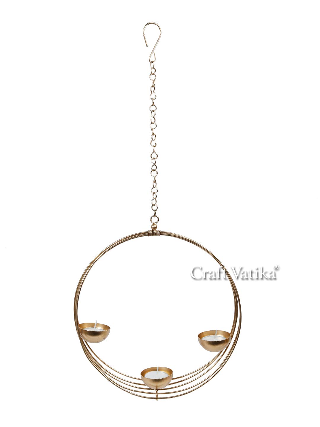 CraftVatika Wall Hanging Candle Holder for Home Decoration Tealight Candle Holder Stand Metal Wall Hanging Mounted Living Room Indoor Outdoor Festive Occasion Diwali Decoration Items