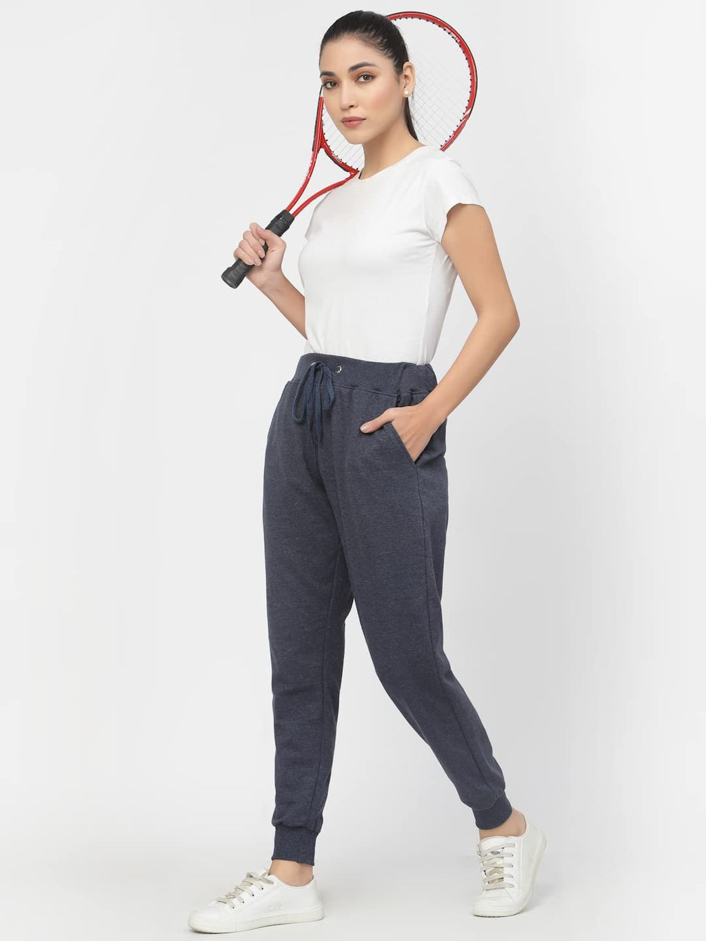 UZARUS Women's Cotton Regular Fit Joggers Track Pants with 3 Pockets