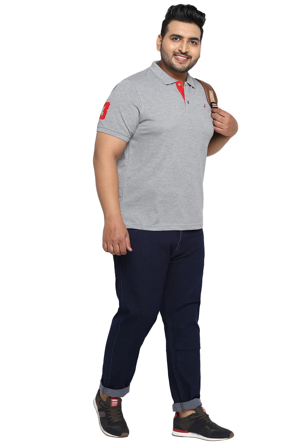 AMERICAN CREW Polo Collar T-Shirt for Plus Size Men-5