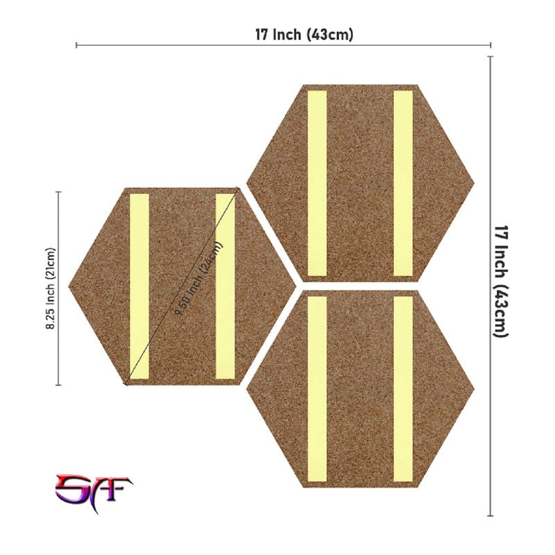 SAF paintings Set of 3 Hexagon Ganesha Modern Art MDF Board UV Textured Painting SA-SANFHXF30572