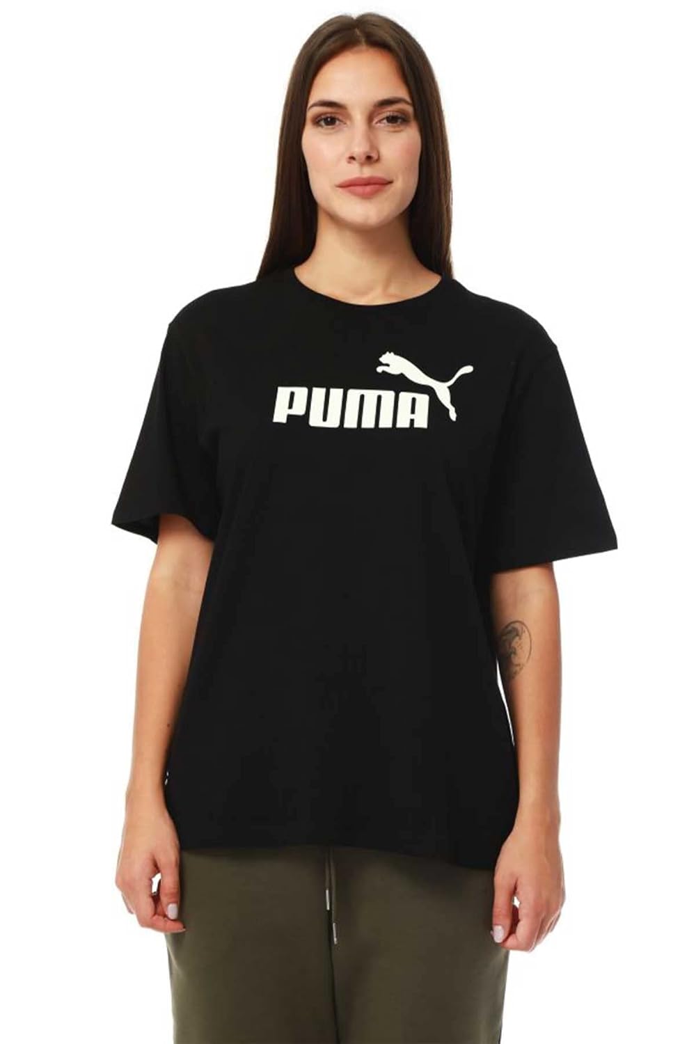 Puma Womens Relaxed Cotton Essential Logo Boyfriend Tee