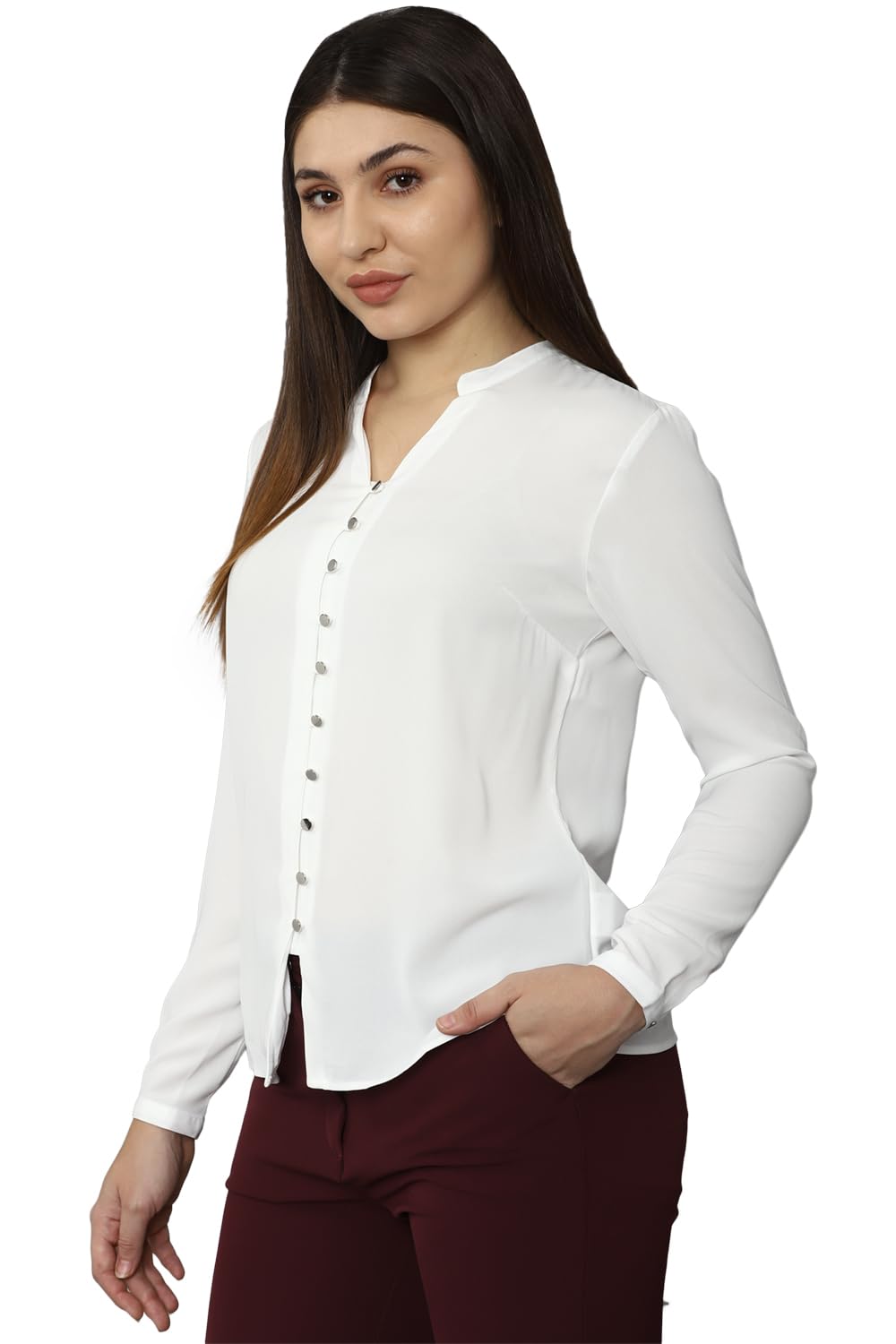 Allen Solly Women's Plain Full Sleeve Casual Shirt