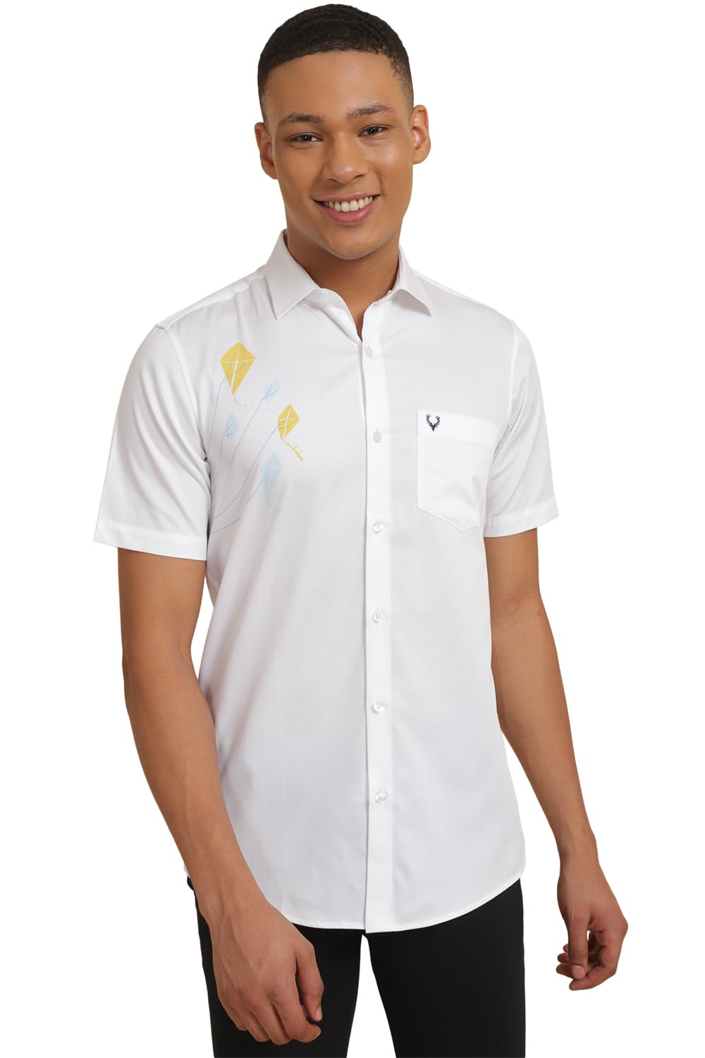 Allen Solly Men's Regular Fit Print Half Sleeves Casual Shirts