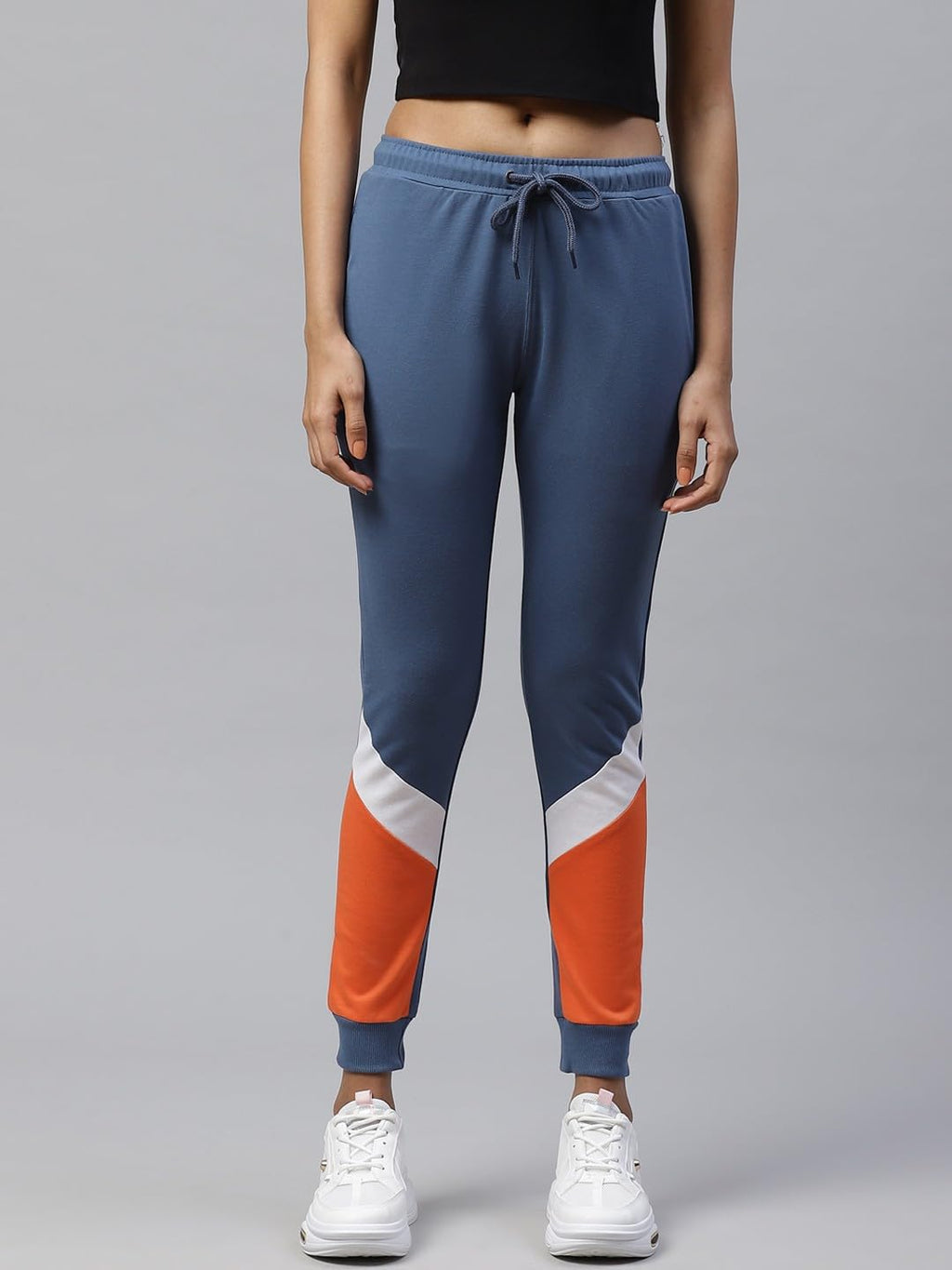 Alan Jones Clothing Women Colorblock Slim Fit Joggers Track Pants