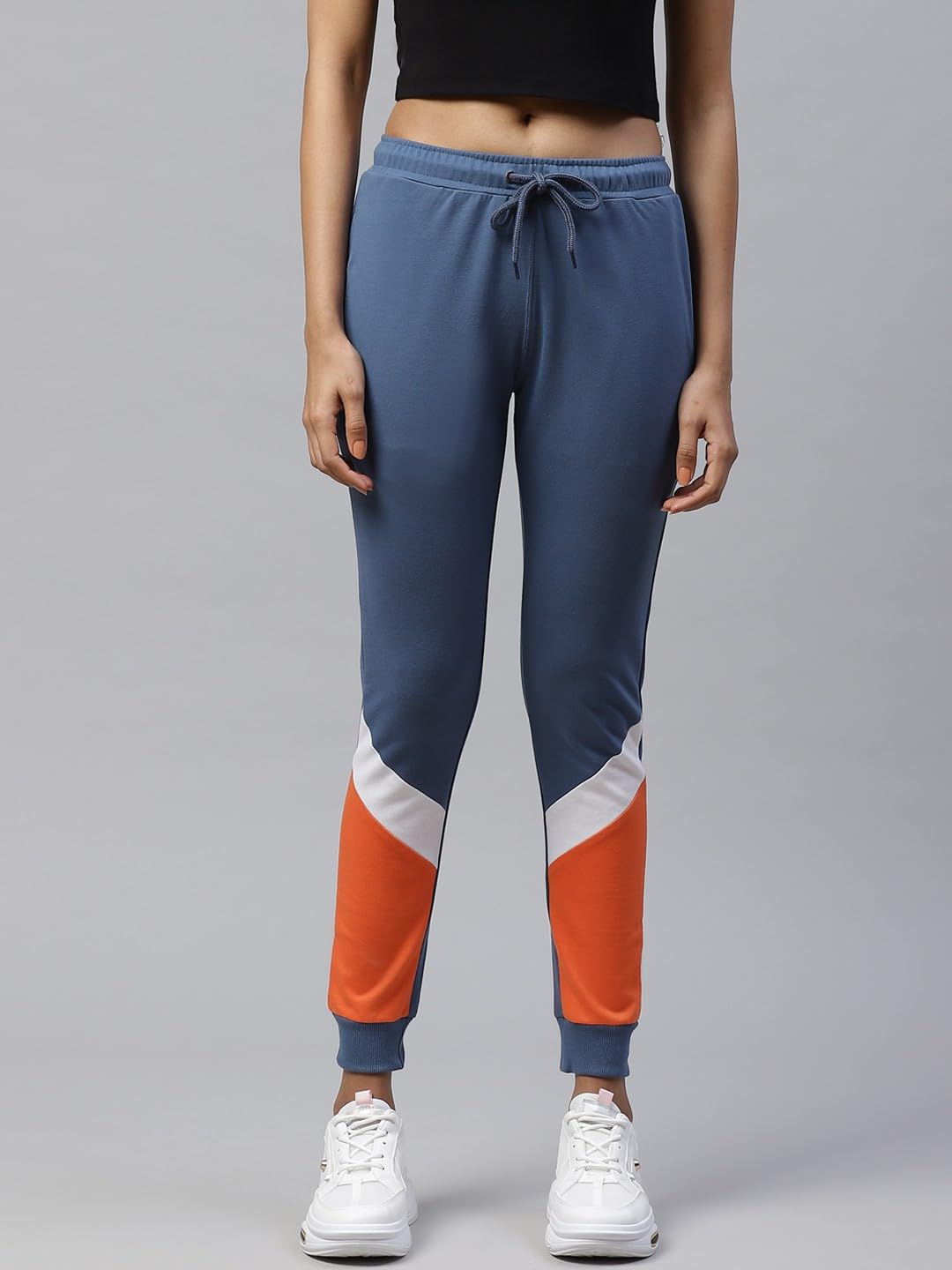 Alan Jones Clothing Women Colorblock Slim Fit Joggers Track Pants