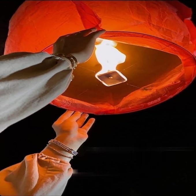 JAICRAFTPUR Sky LanternsCandle Hot Air Balloon for Diwali/Marriage/Christmas/New Year/All Festival Multicolor (Pack of 10)