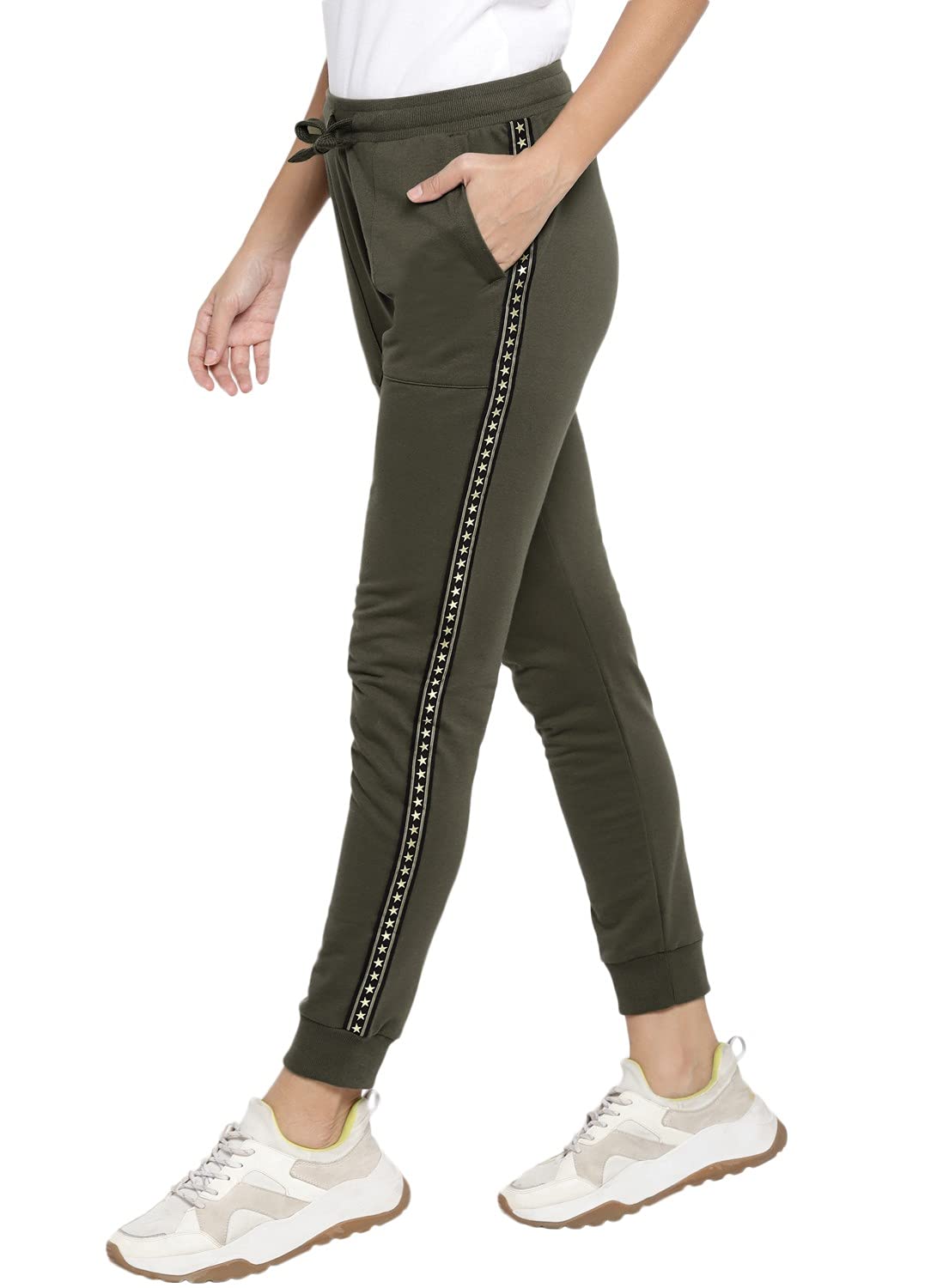 Alan Jones Clothing Women's Slim Fit Poly Cotton Track Pant