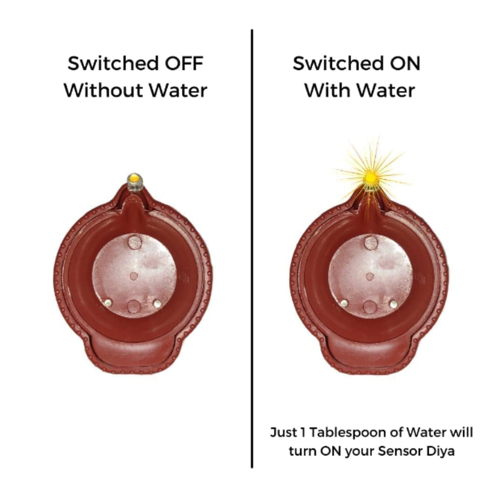 BINGFONE Water Sensor Diya for Home Decoration - Electric Flameless & Smokeless LED Diya Lights, Candle for Home Decor, Diwali Festivals Decoration,Christmas,New Year, Festive (Pack of -6)