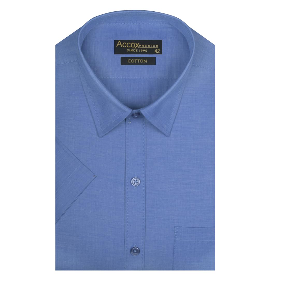 Accox Men's Cotton Plain Formal Shirt (B0D33M41DB)