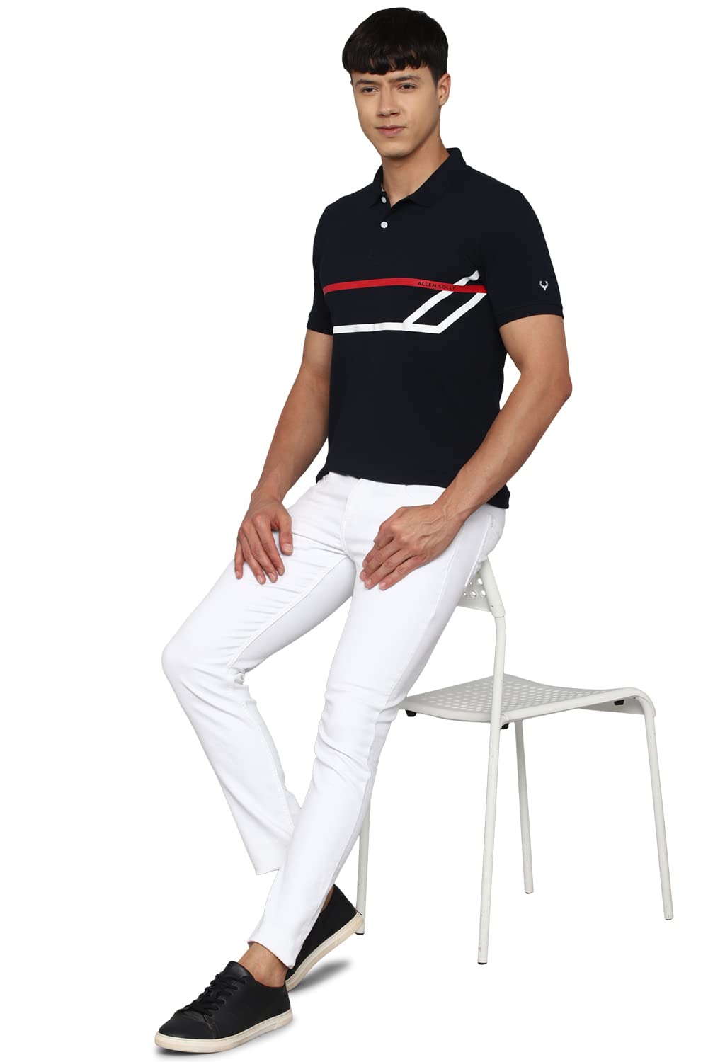 Allen Solly Men's Solid Regular Fit Polo Shirt