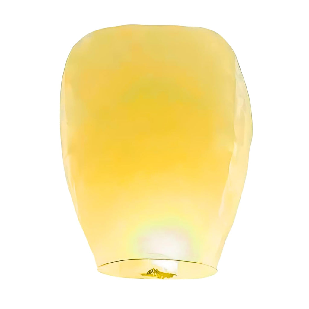 Party Crave Paper Sky Lantern Hot Air Balloon with Wax Candle Beautiful Lanterns for Weddings/Birthdays/Theme Parties/Diwali/New Year/Christmas & Many More (Yellow, 20pc Packing)