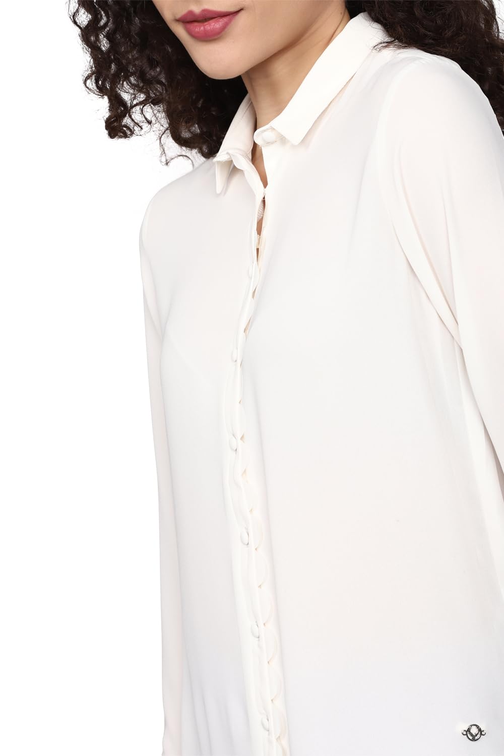 Allen Solly Women's White Plain Long Sleeve Casual Shirt