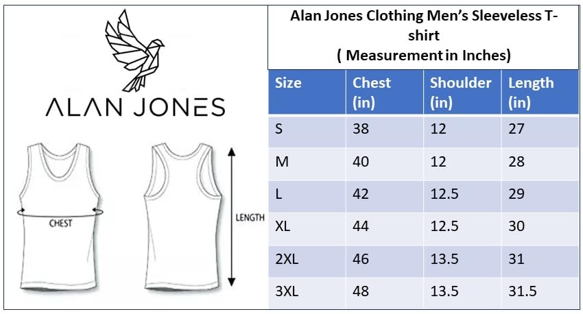 Alan Jones Clothing Men's Cotton Sleeveless Regular Fit T-Shirt-6