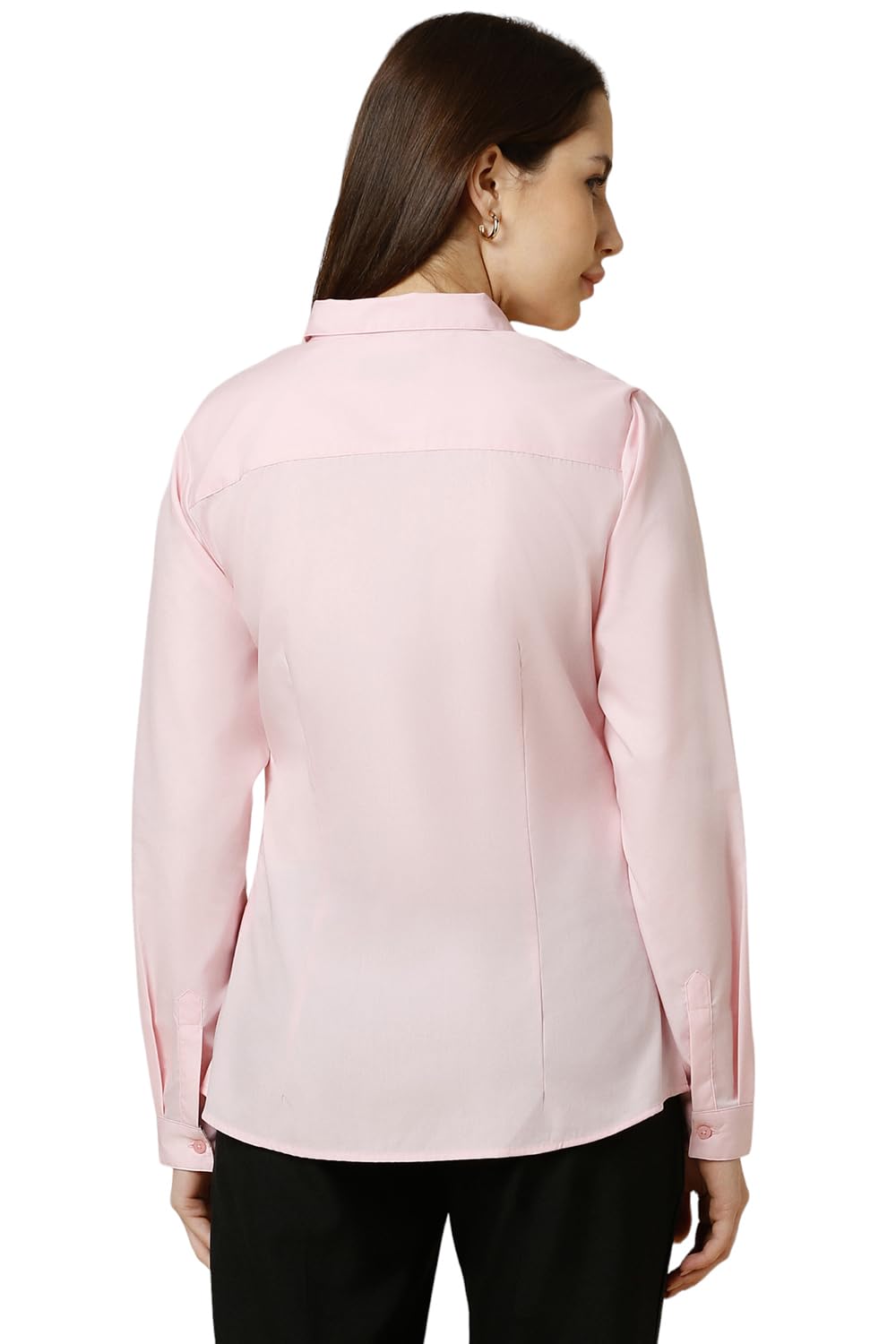 Allen Solly Women's Pink Plain Full Sleeve Formal Shirt