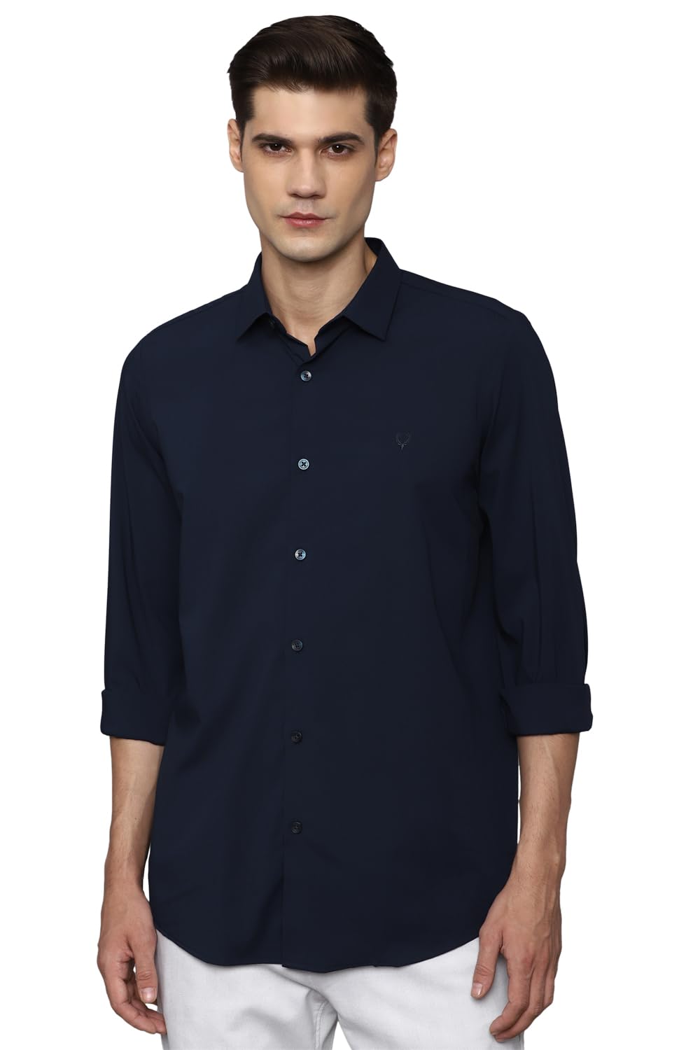 Allen Solly Men's Slim Fit Solid Full Sleeves Casual Shirts