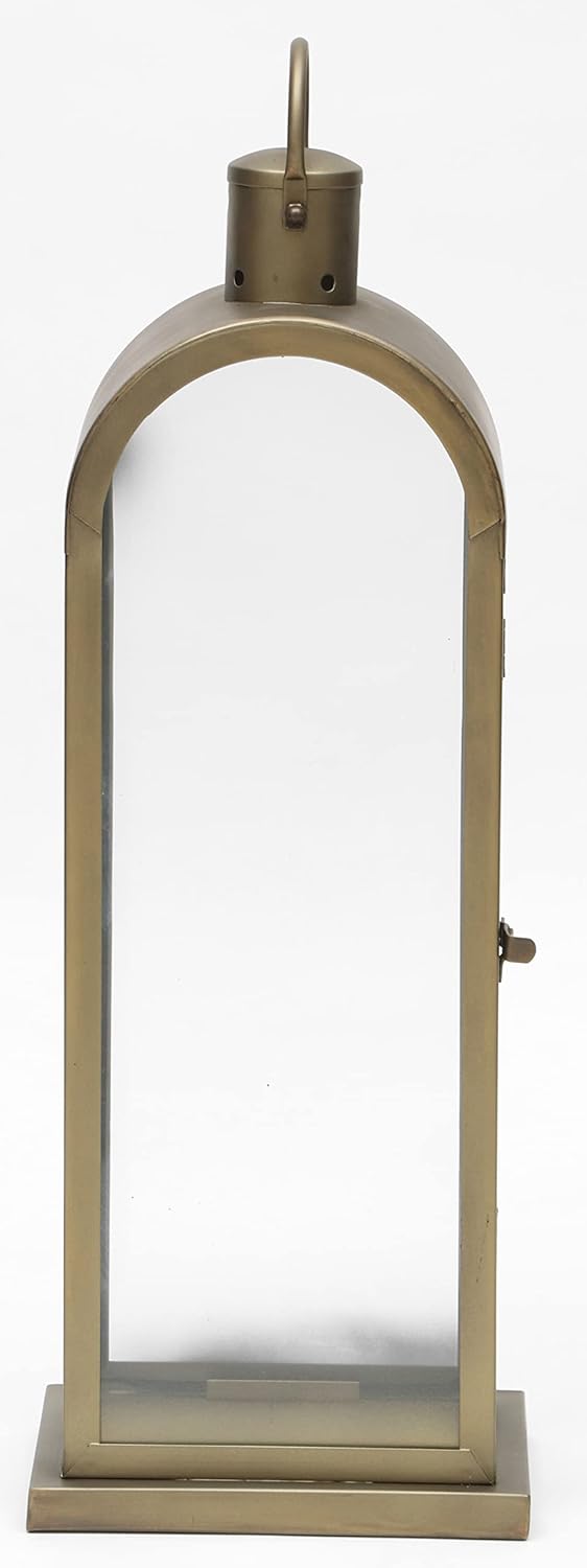 OPAXA LIVING - Antique Dome Metal Candle Lantern Handcrafted Premium Home Decor Lantern, Diwali Candle Holder (Large) (20x15x55 CM)