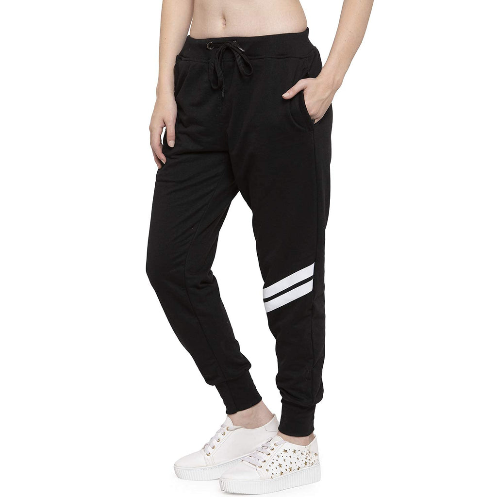 UZARUS Women's Cotton Slim Fit Joggers Track Pants with 2 Zippered Pockets
