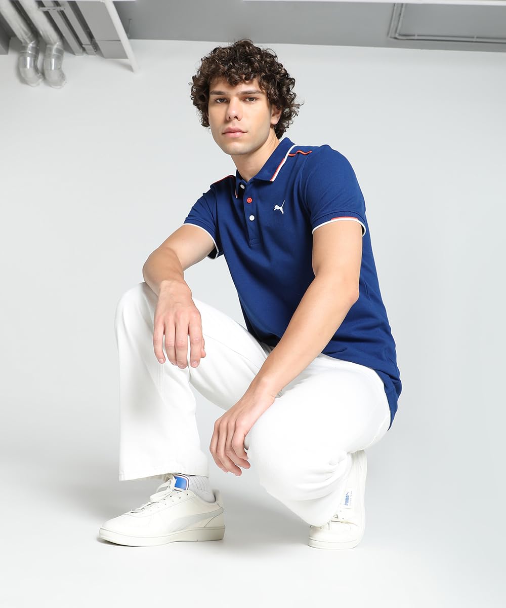 Puma Mens Slim Cotton Contrast Tipping Polo