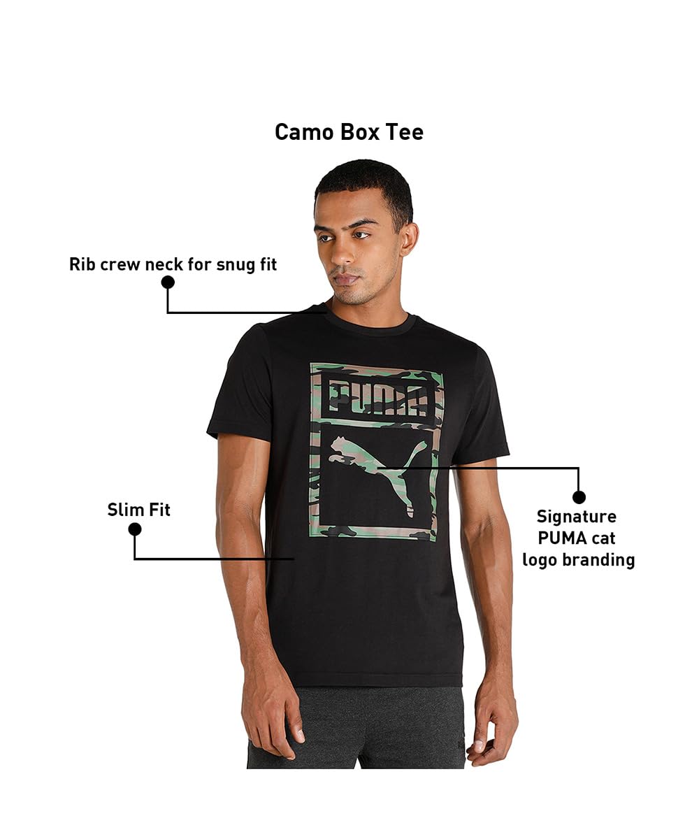 Puma Mens Slim Cotton Camo Box Tee