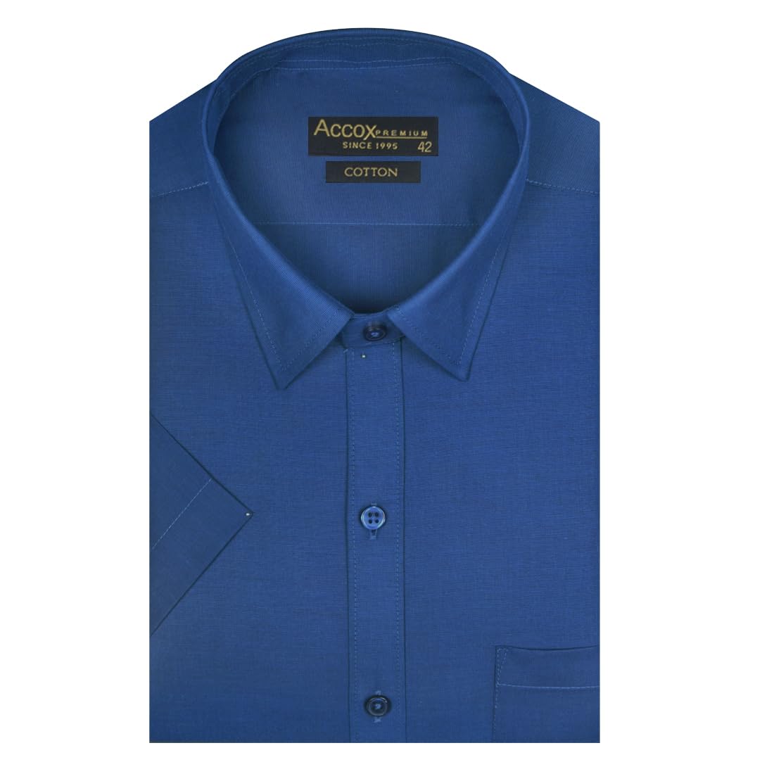 Accox Men's Cotton Plain Formal Shirt (B0D33L2VZP)