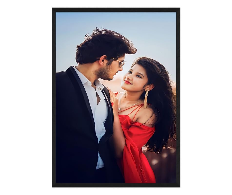 SAF paintings Customized Black Frame Photo Frame For home And wall décor,Living Room And Bedroom||Personalized Photo Frame Couple,Family,and Friends||perfect for birthday,valentine and wedding gift CPF-09