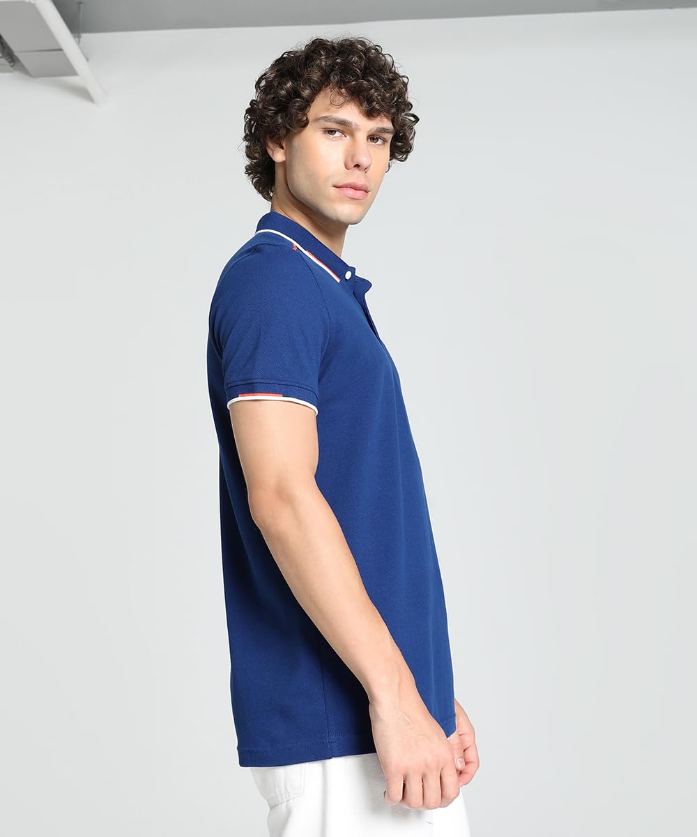 Puma Mens Slim Cotton Contrast Tipping Polo