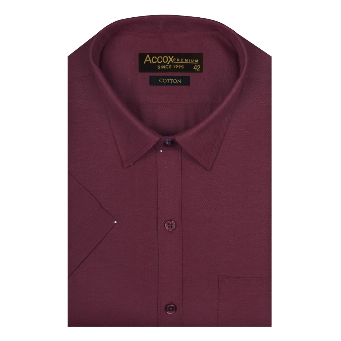 Accox Men's Cotton Plain Formal Shirt (B0CY8N51YR)