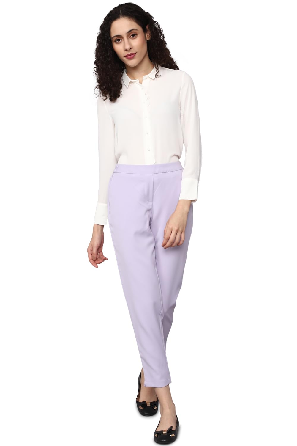 Allen Solly Women's White Plain Long Sleeve Casual Shirt