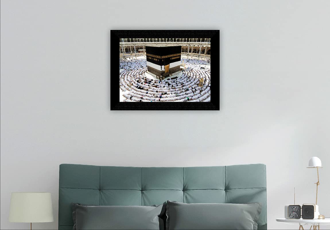 SAF paintings Makka Madina Multi-Effect UV Textured Home Decorative Gift Item Framed Painting 10 Inch X 13 Inch SANFK30861