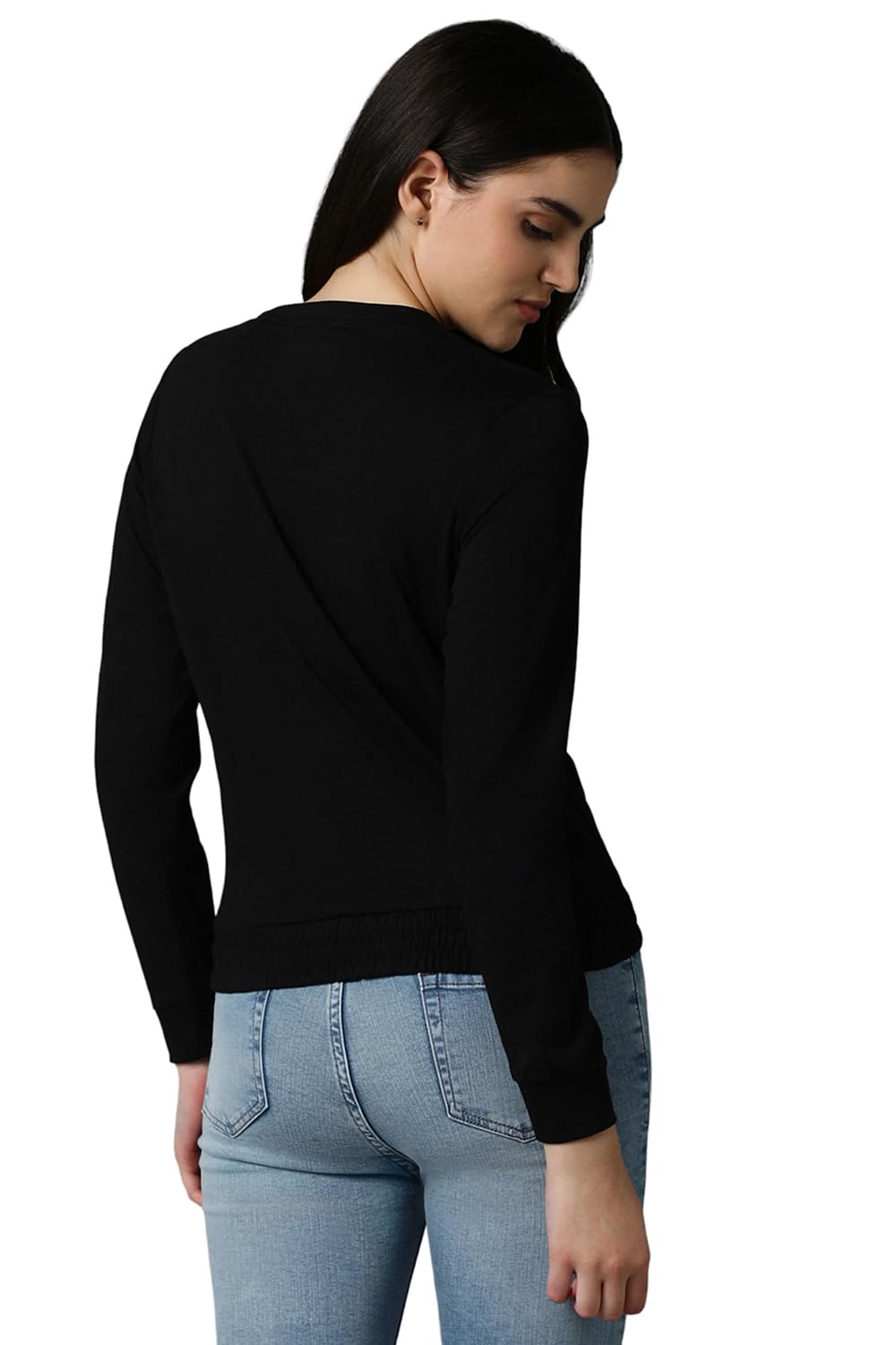 Allen Solly Women's Black Printed Long Sleeve T-Shirt