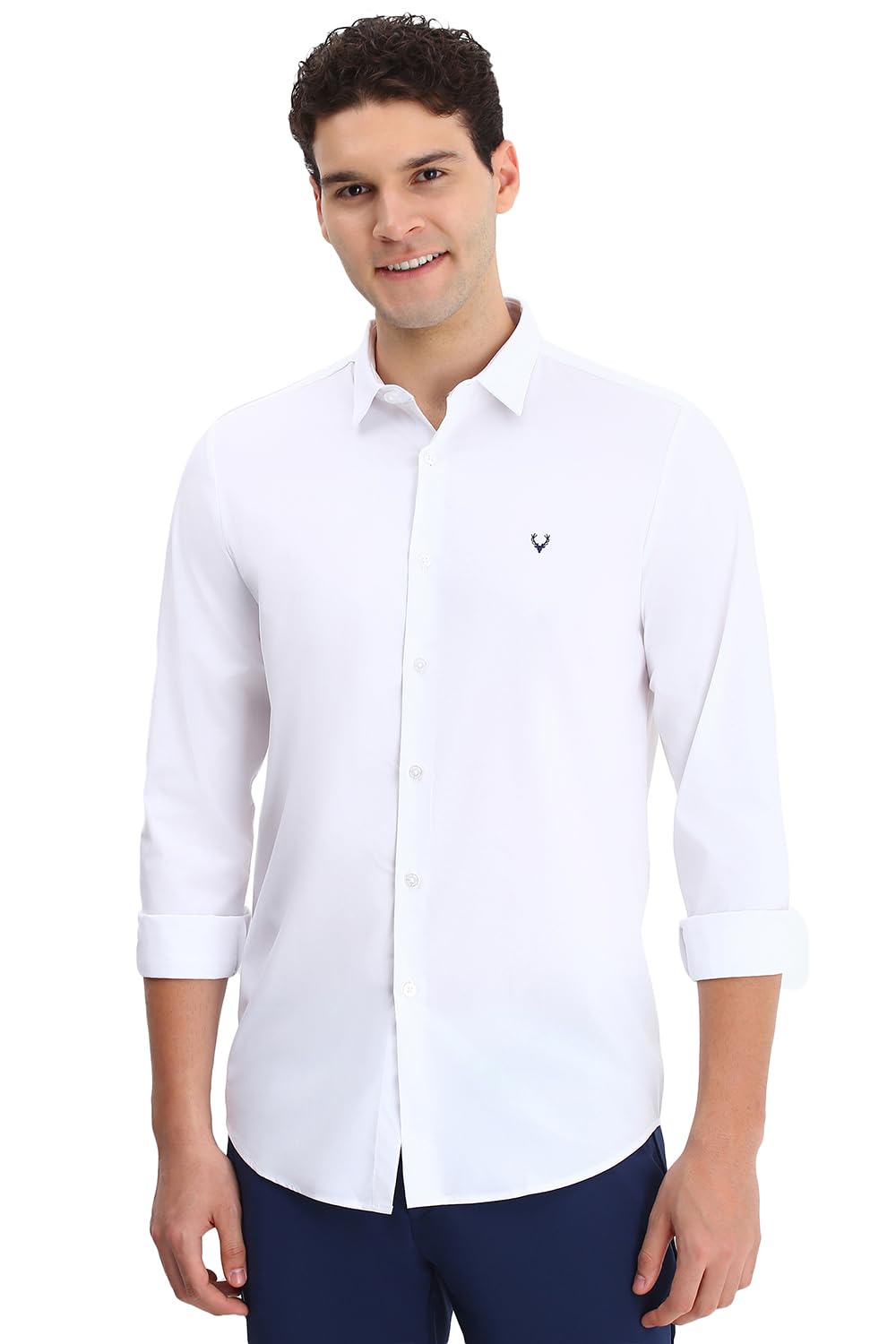 Allen Solly Men's Slim Fit Solid Full Sleeves Casual Shirts