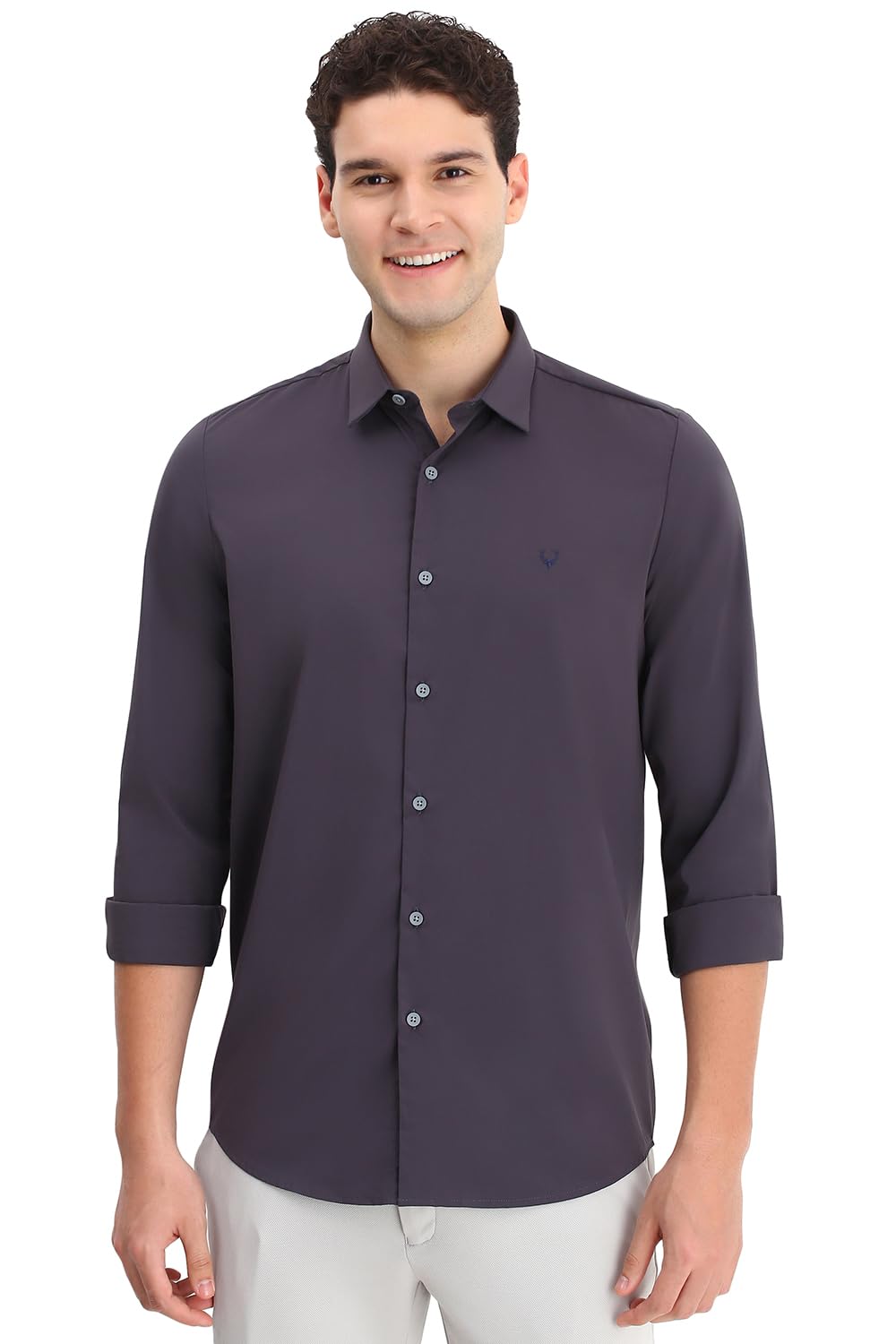 Allen Solly Men's Slim Fit Solid Full Sleeves Casual Shirts