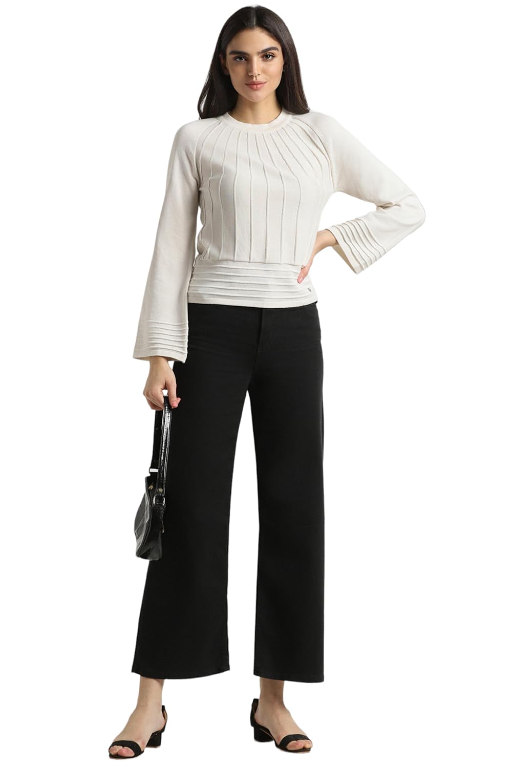 Allen Solly Women's White Plain Full Sleeve Casual Shirt