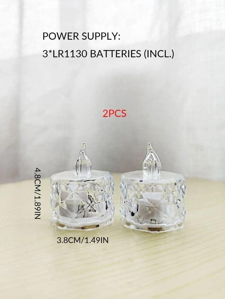 perpetual LED Candles for Home Decoration - 12 Pcs Electric Flameless & Smokeless LED Diya Lights, Crystal Candle for Home Decor, Diwali Festivals Decoration,Christmas,New Year, Festive