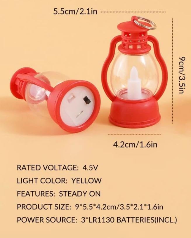 Infispace Acrylic Battery Operated Mini Lantern Lamps with Moving Flame LED Light for Home Decoration Diwali & Christmas (1)