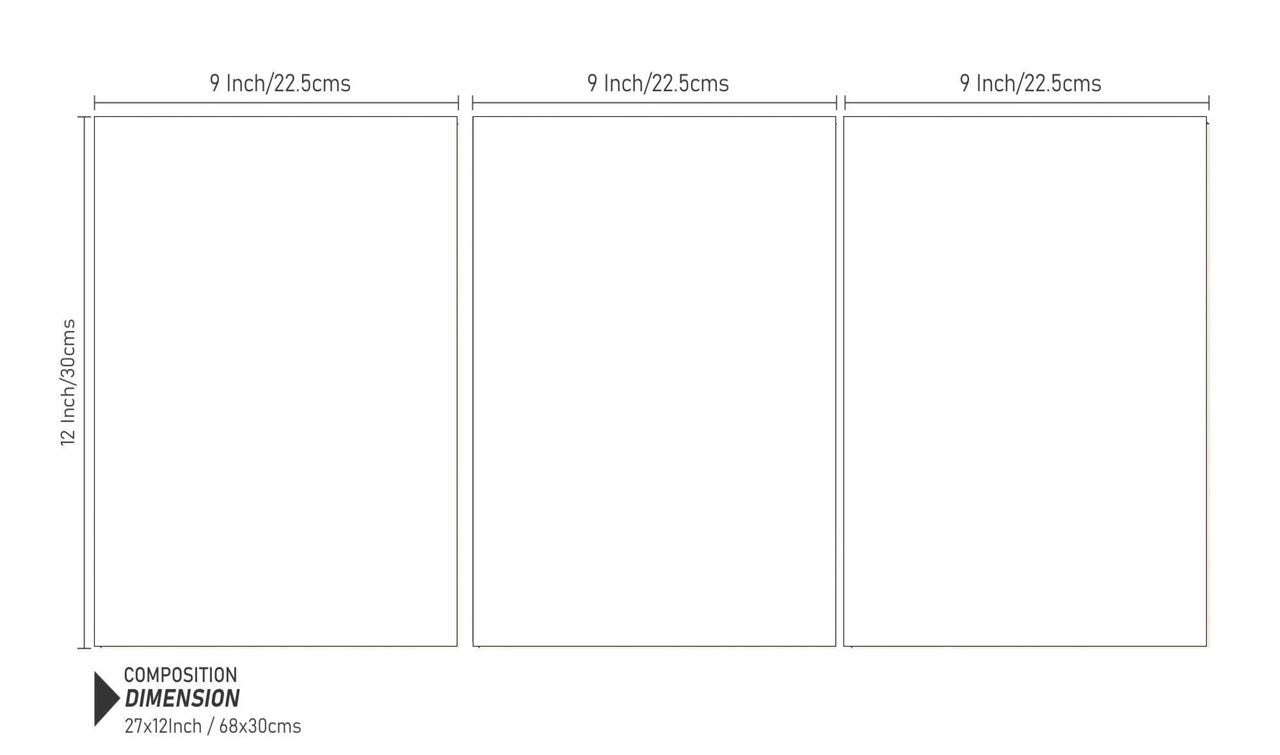 SAF paintings Set of 3 Preety Green Leaf Modern Art MDF Self Adhessive UV Textured Painting 27 Inch X 12 Inch(Each Painting Size 12 Inch X 9 Inch) PHC30197