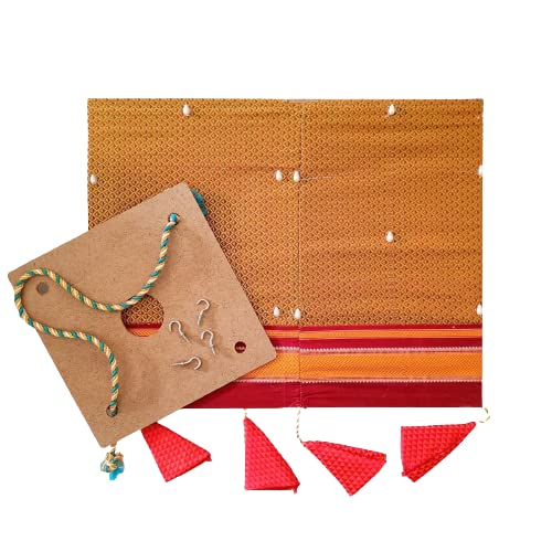 Khun Lantern/Kandil/AkashDiya for Diwali Festive Celebration, Home Decoration. Unique, Trending Handcrafted, Handmade Decor, Foldable Reusable Lamp Shade. Easy To Use. (Golden)