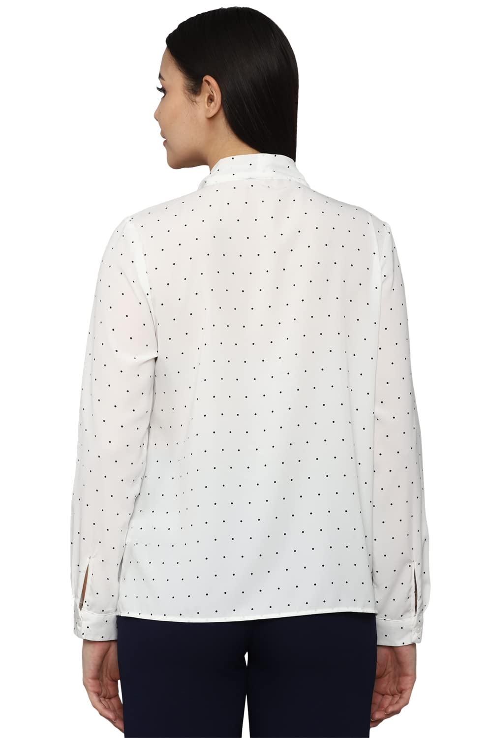 Allen Solly Women's Cream Printed Long Sleeve Casual Shirt