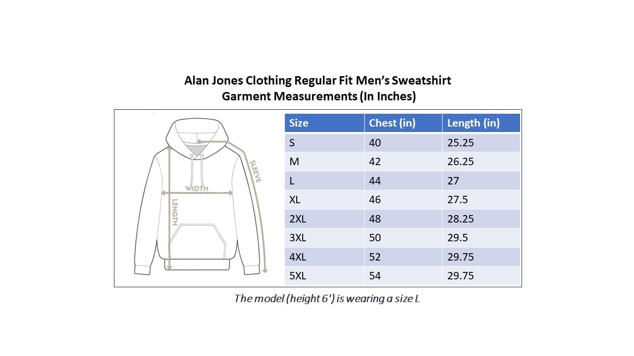 Alan Jones Clothing Men's Fleece Hooded Sweatshirt