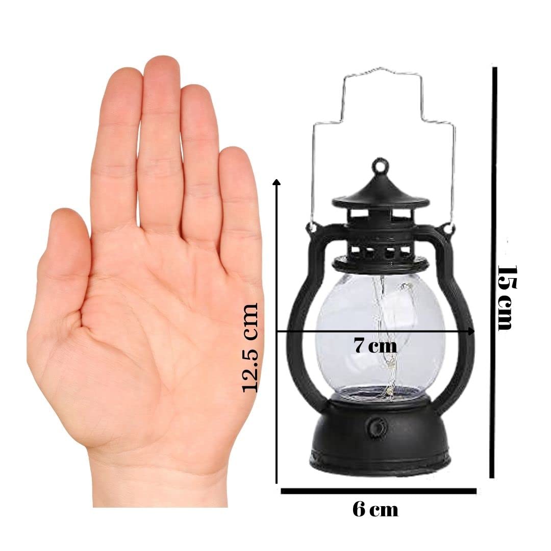 SATYAM KRAFT 4 Piece Acrylic Antique Lamp Hurricane Wall Hanging LED String Light Holders Perfect for Home Decor, Diwali Decor, Gifts, Bedrooms, and Living Rooms (Yellow)