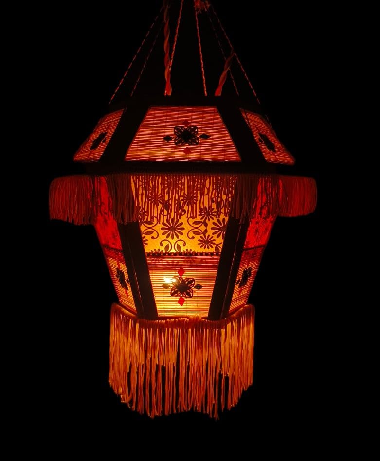 Diwali Bamboo Lantern -Shatkoni Two fold - by Infinite Inclinations