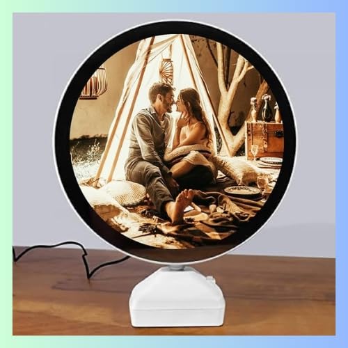 Magic Mirror Photo Frame (white round)